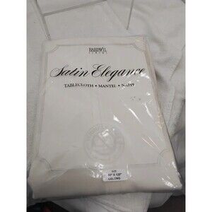 Bardwil Vintage 60 X 120  Satin Elegance Oblong  Tablecloth NEW Ivory